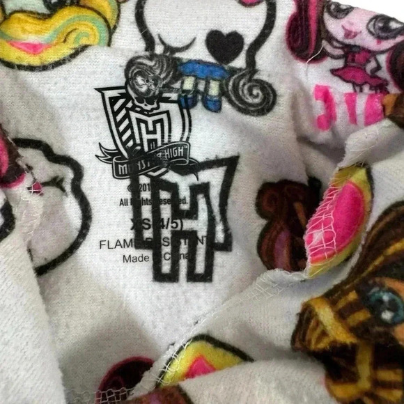 Monster High 2 Piece Pajama Set Fleece Girls Size XS 4/5 - Picture 5 of 9